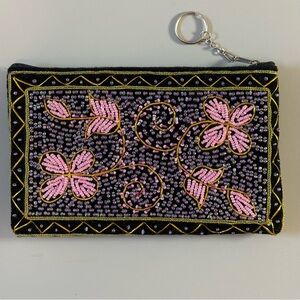 Beautiful Handmade Floral Beaded Pouch
